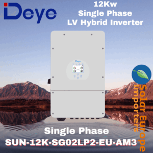 Deye: 12Kw Single Phase LV Hybrid Inverter - VOC: 500V Battery: 60V CT&WIFI Incl (SUN-12K-SG02LP1-EU-AM3)