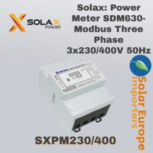 Solax: Power Meter SDM630-Modbus Three Phase 3x230/400V 50Hz (SXPM230/400)