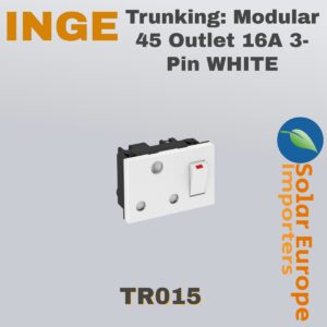 Trunking: Modular 45 Outlet 16A 3-Pin WHITE (TR015)