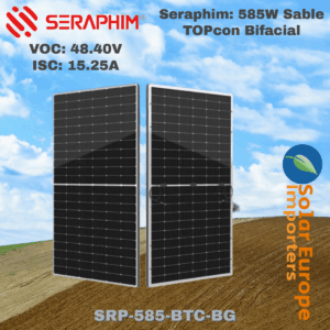 Seraphim: 585W Sable TOPcon Bifacial - VOC: 48.40V / ISC: 15.25A (SRP-585-BTC-BG)