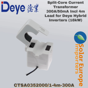 Deye: Split-Core Current Transformer 300A/50mA Incl 4m Lead for Deye Hybrid Inverters (16kW) (CTSA0352000/1-4m-300A)